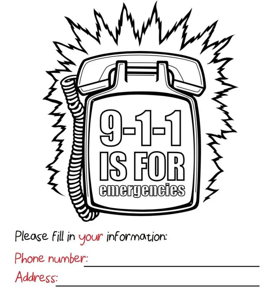 911 Phone Coloring Pages