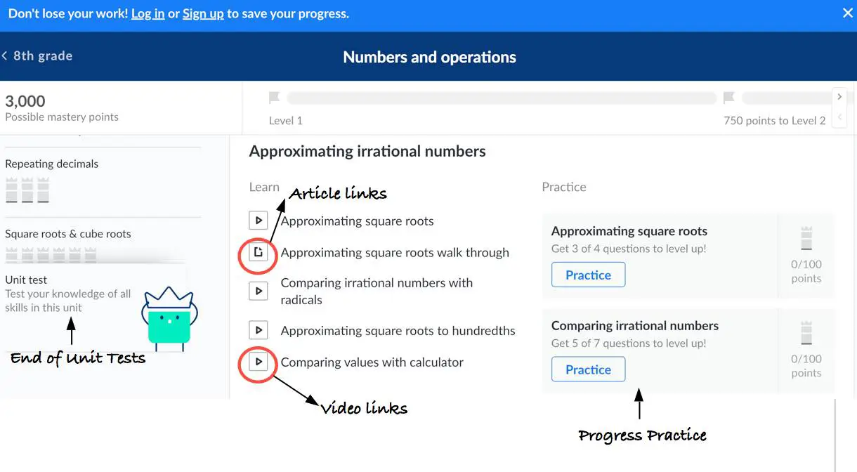 Khan Maths K-12 Online Lessons Quizzes