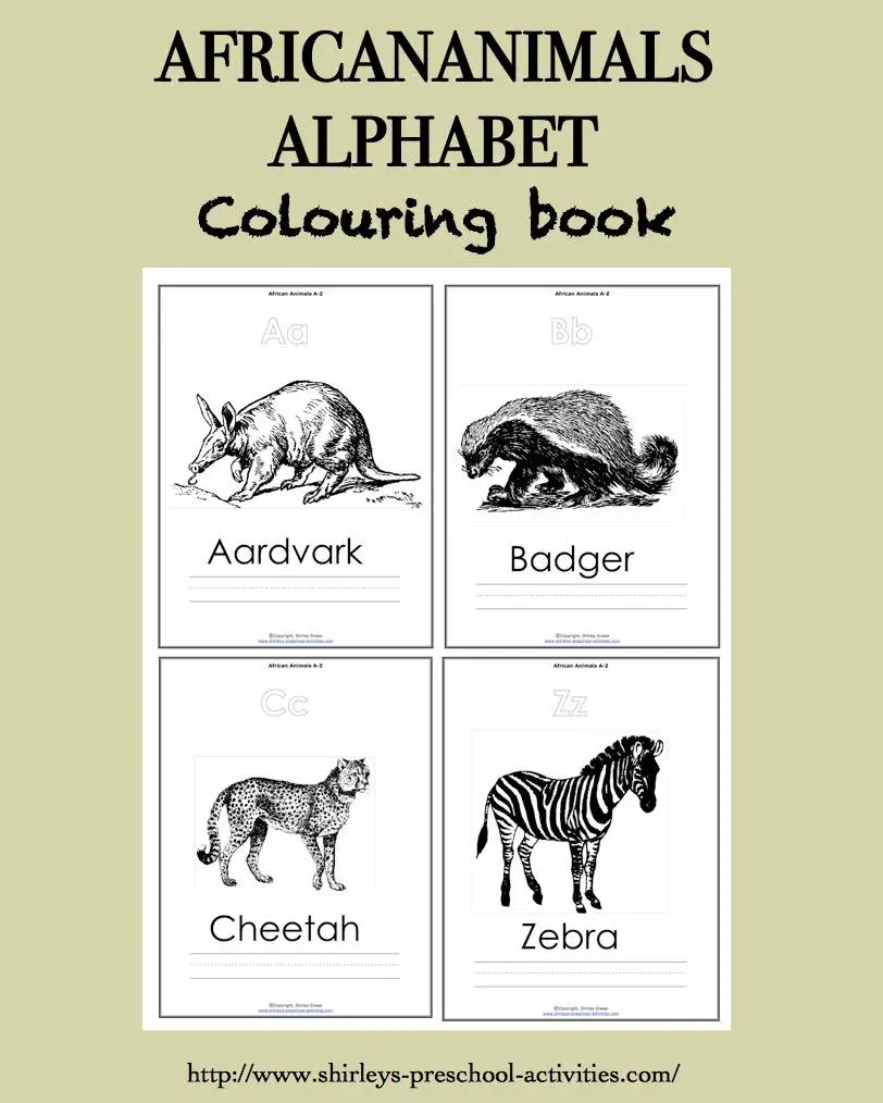 African Animal Alphabet Colouring Book - Free Kids Books