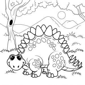 dinosaur colouring pages for young children by peaksel